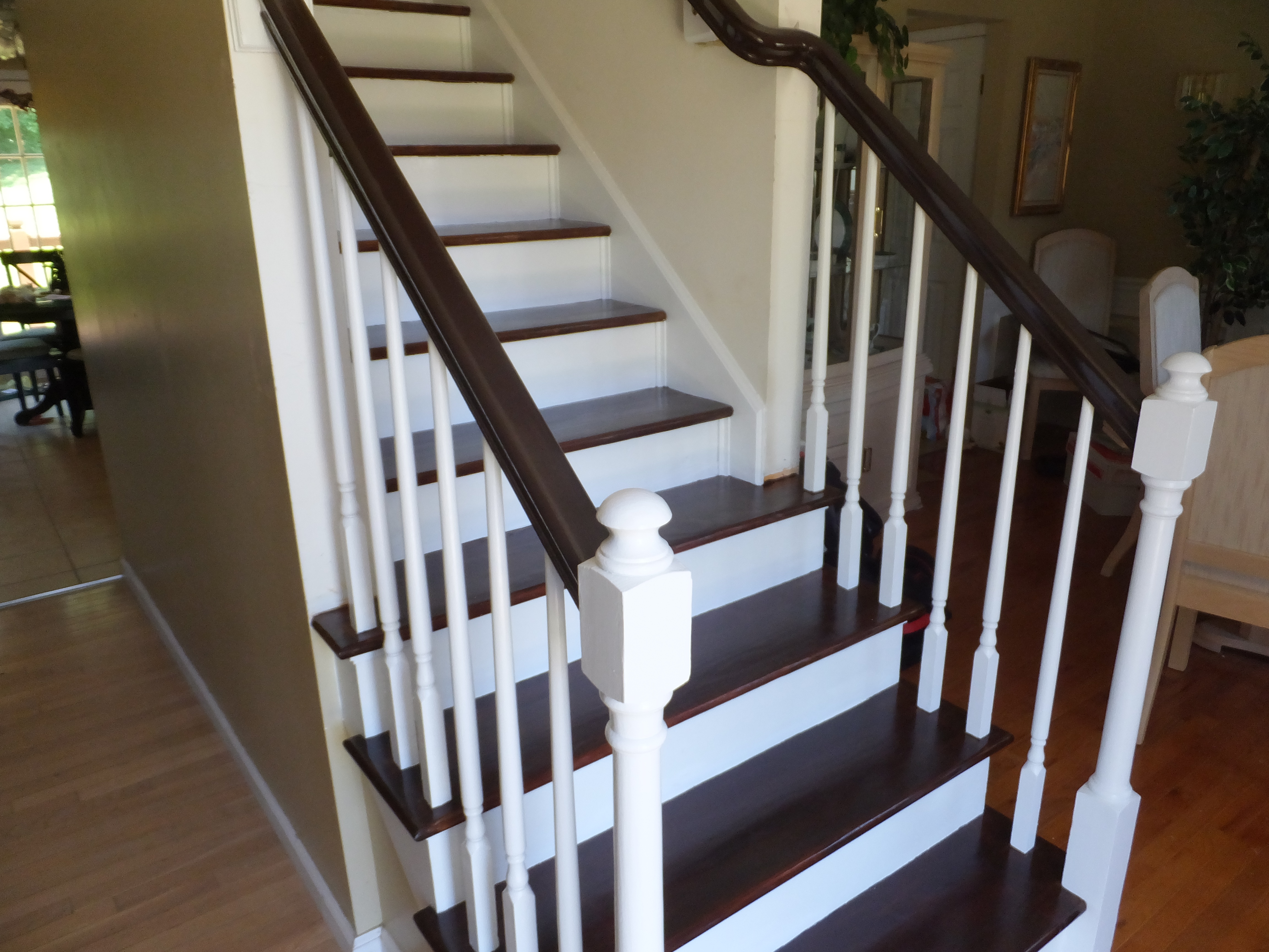 Stain and paint stairs