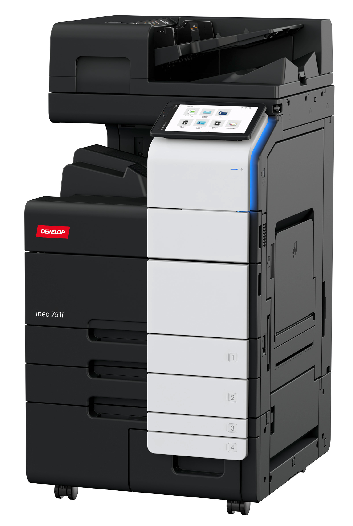 Develop Ineo 751i with
DF713 Dual Scan
PC417 Additional Paper Trays Develop Ineo 751i with
DF713 Dual Scan
PC417 Additional Paper Trays
