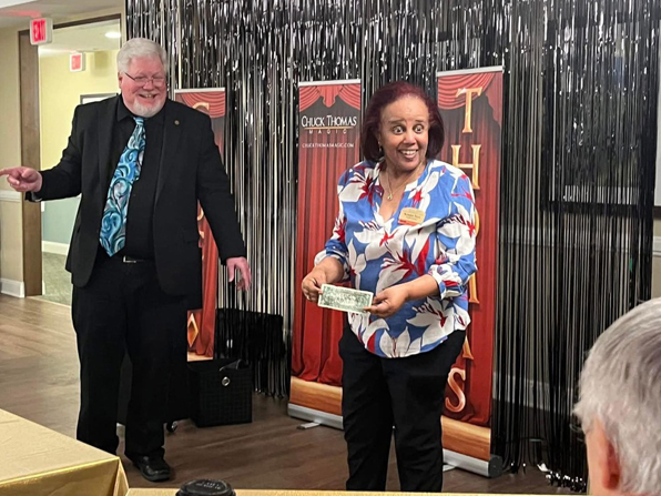 Chuck Thomas always involves a staff member or two in the show. Chuck Thomas always involves a staff member or two in the show.