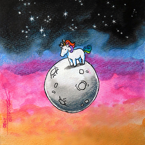Unicornio en la Luna