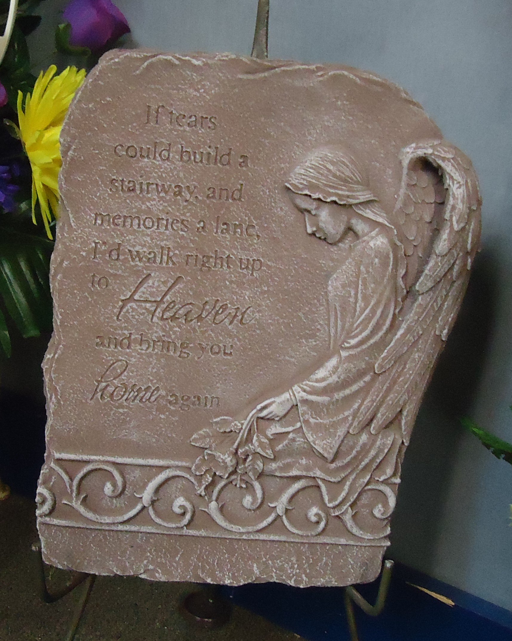 (65) "Concrete Memorial Stone
(If Tears Could Build A Staircase)
$55.00