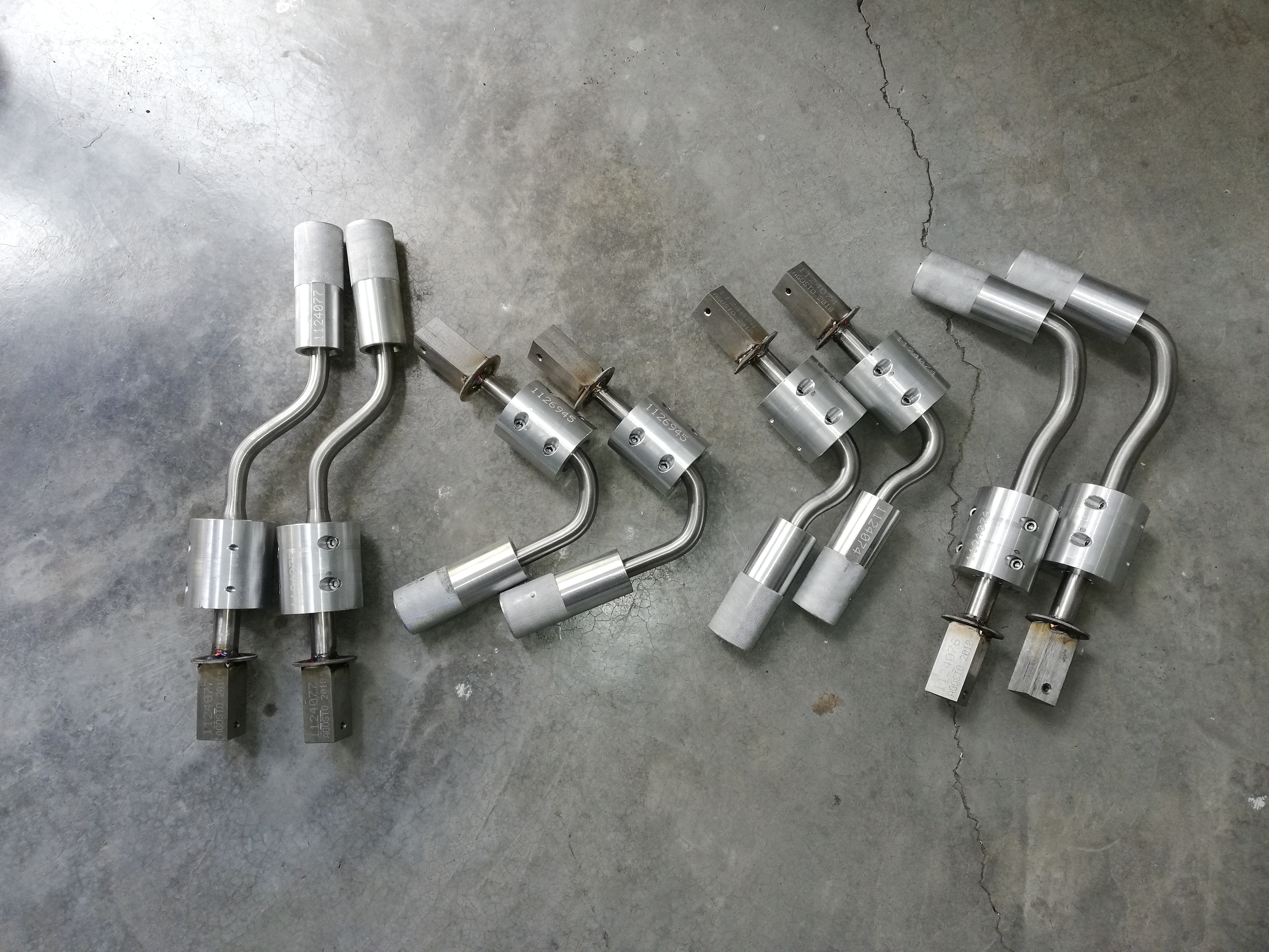 Mandriles de acero inox. con caps
 (base y punta)