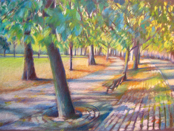 Highbury Fields (Coloured Pencil)