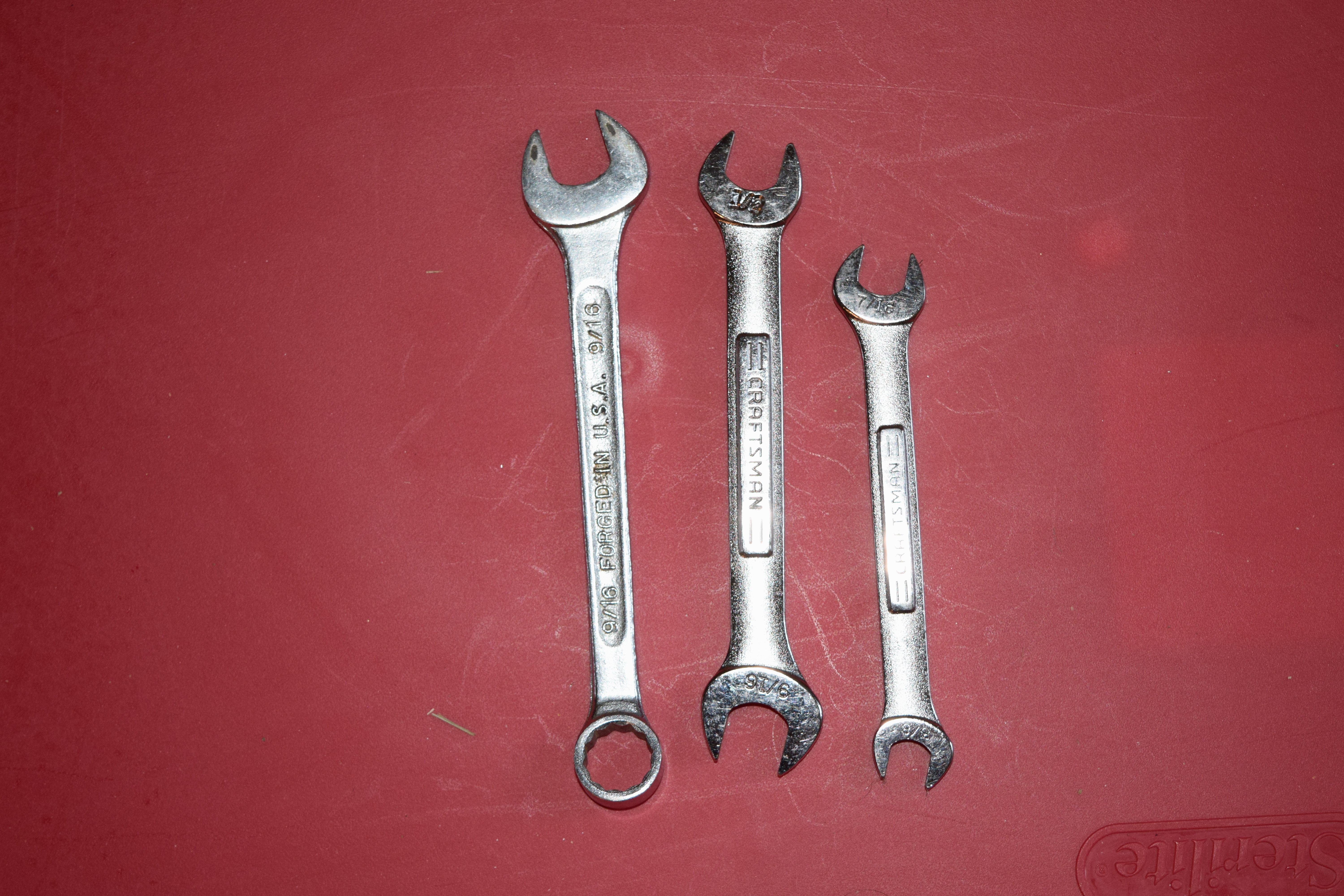 Wrenches (x1 3/8”-7/16, x1 1/2-9/16, x1 9/16)