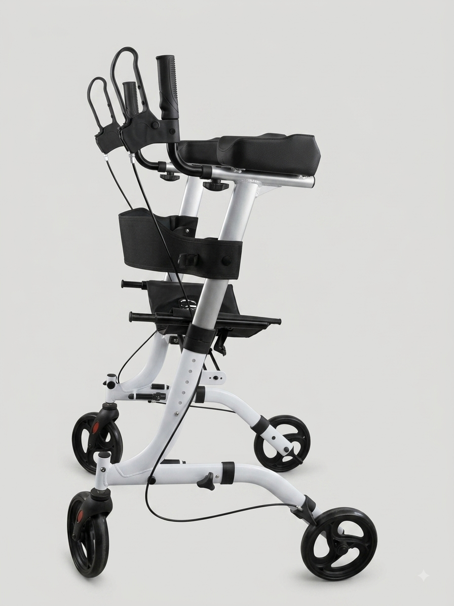 Andador Rollator Ultra-Ligero con Frenos y Soporte para Antebrazos