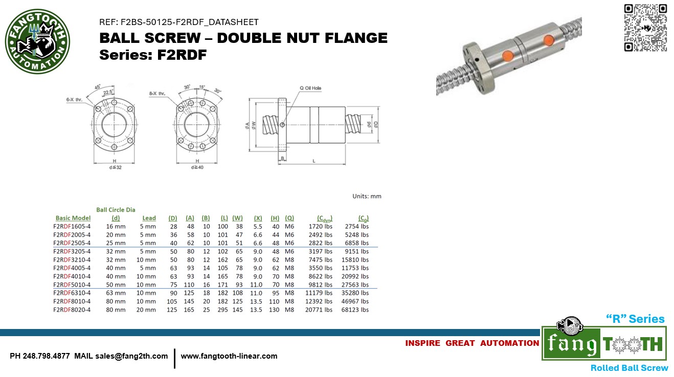 Ballscrew - F2RDU Double Nut C7