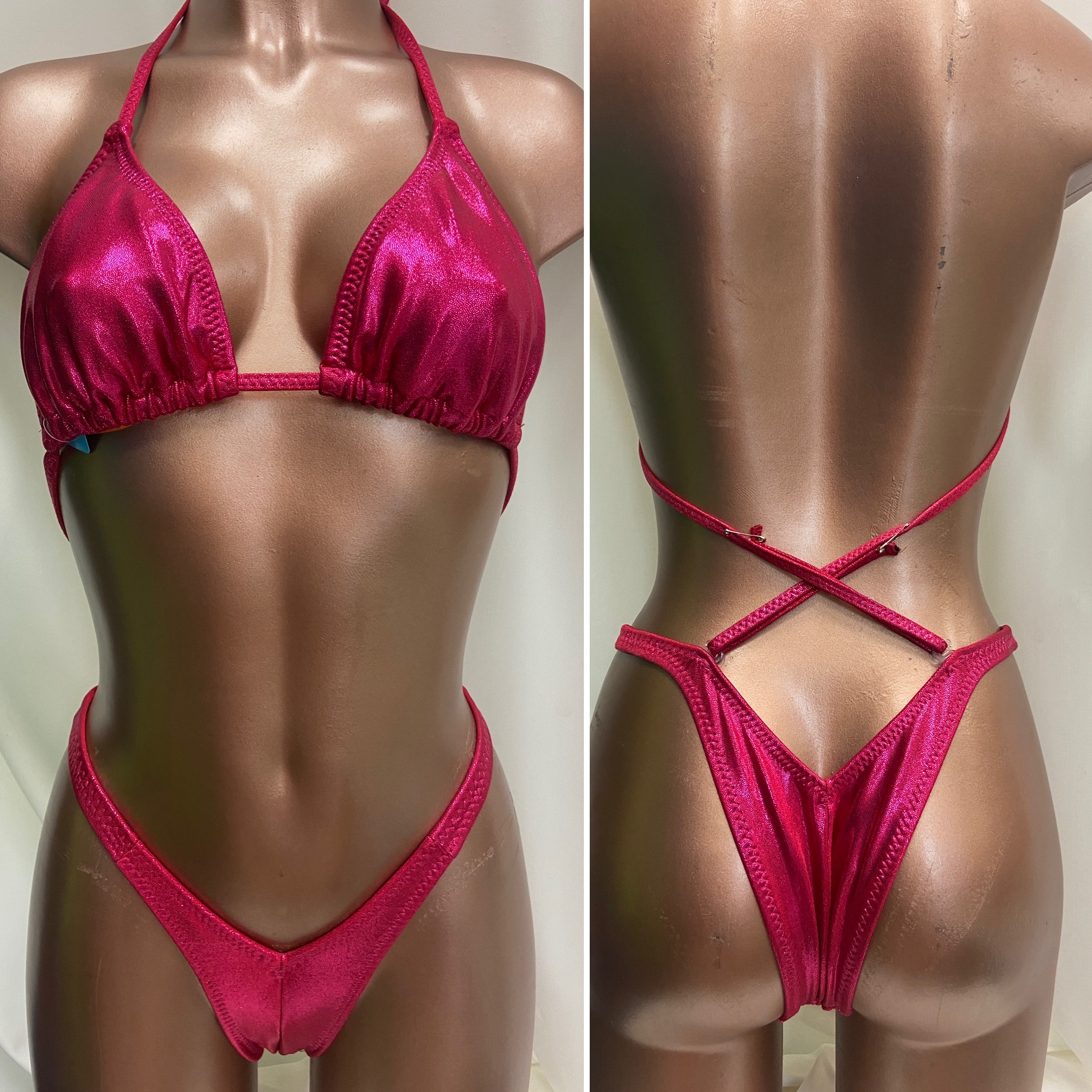P6010
$75
B+ sliding top 
small front, xsmall back 
fuschia frost on red 