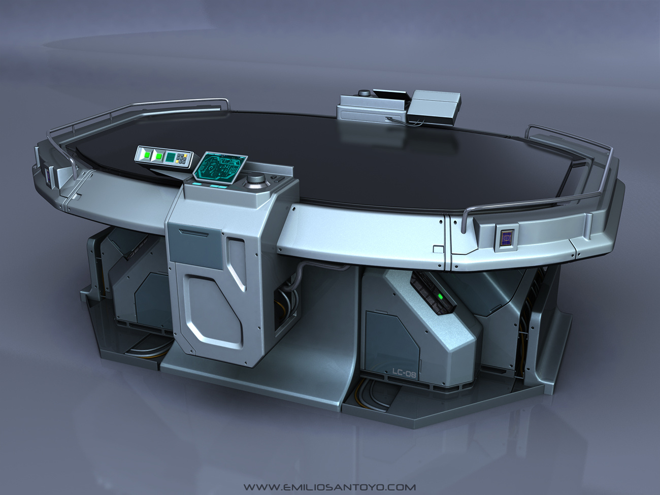 Sci-Fi Table. Software used 3ds Max, and PhotoShop.