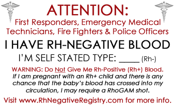 Rh-Negative ID Card for Emergencies - Print Yours!