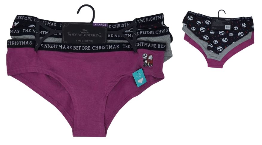 43NB359X1HZA-BLK
3PK LADIES UNDERWEAR 
THE NIGHTMARE BEFORE CHRISTMAS
S,M,L,XL
UPC 193159161637
36 CS/PACK
