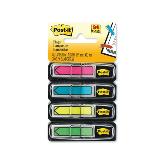 BANDERITAS FLECHA POST-IT 0.47X1.7 PULG
MOD. 684-ARR4, 4 COLORES NEON
COLOR: COLORES SURTIDOS
MODELO: 684ARR4
MARCA: POST-IT
ARTÍCULO: MINIBANDERITAS