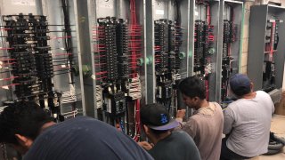 Stylish interior with a large bookcase