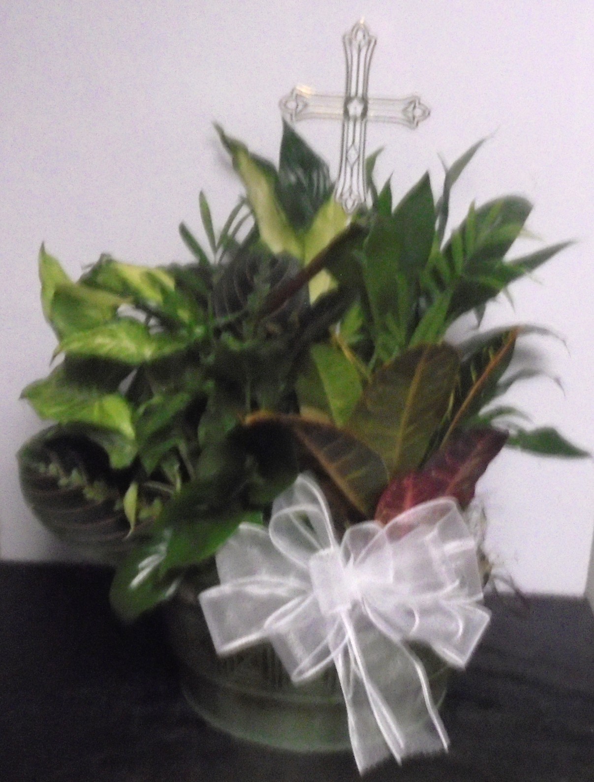 (SORRY SOLD!!)
 (6)  Dish-Garden Plant
With Cross
$75.00