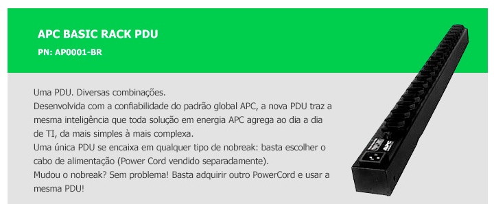 APC Basic Rack PDU pn: AP001-BR UnitecSys