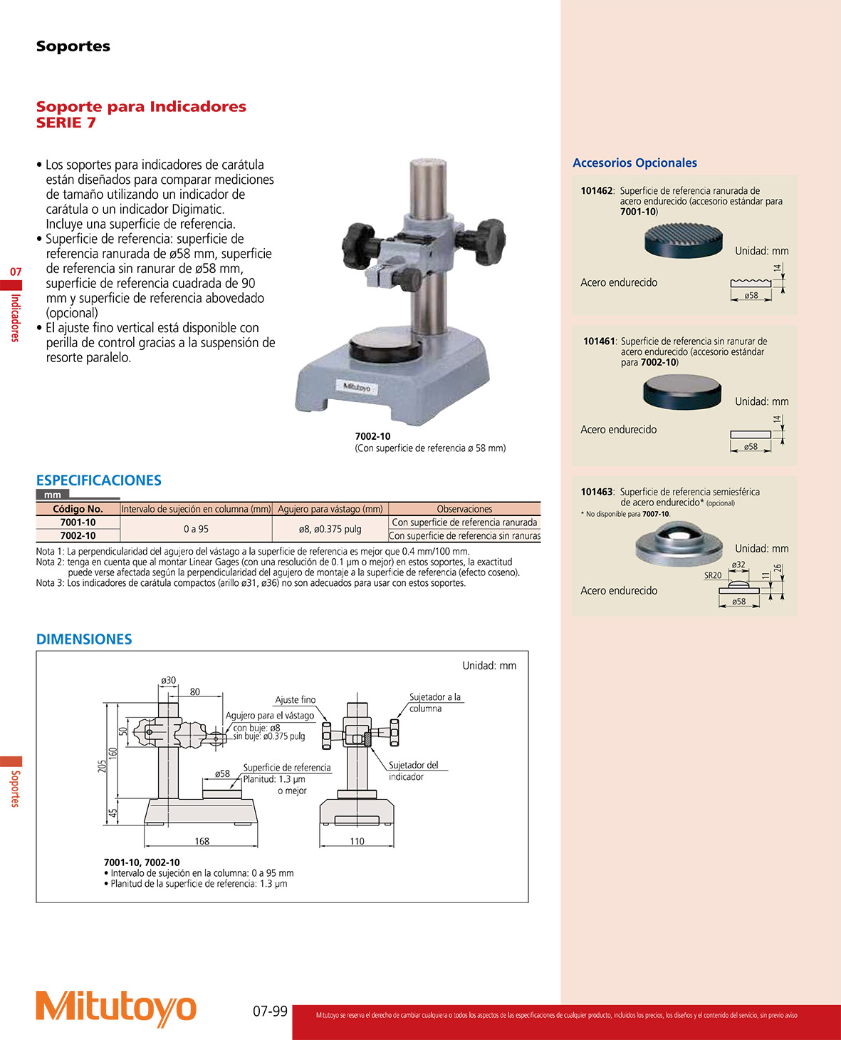 Soporte para indicadores SERIE 7-