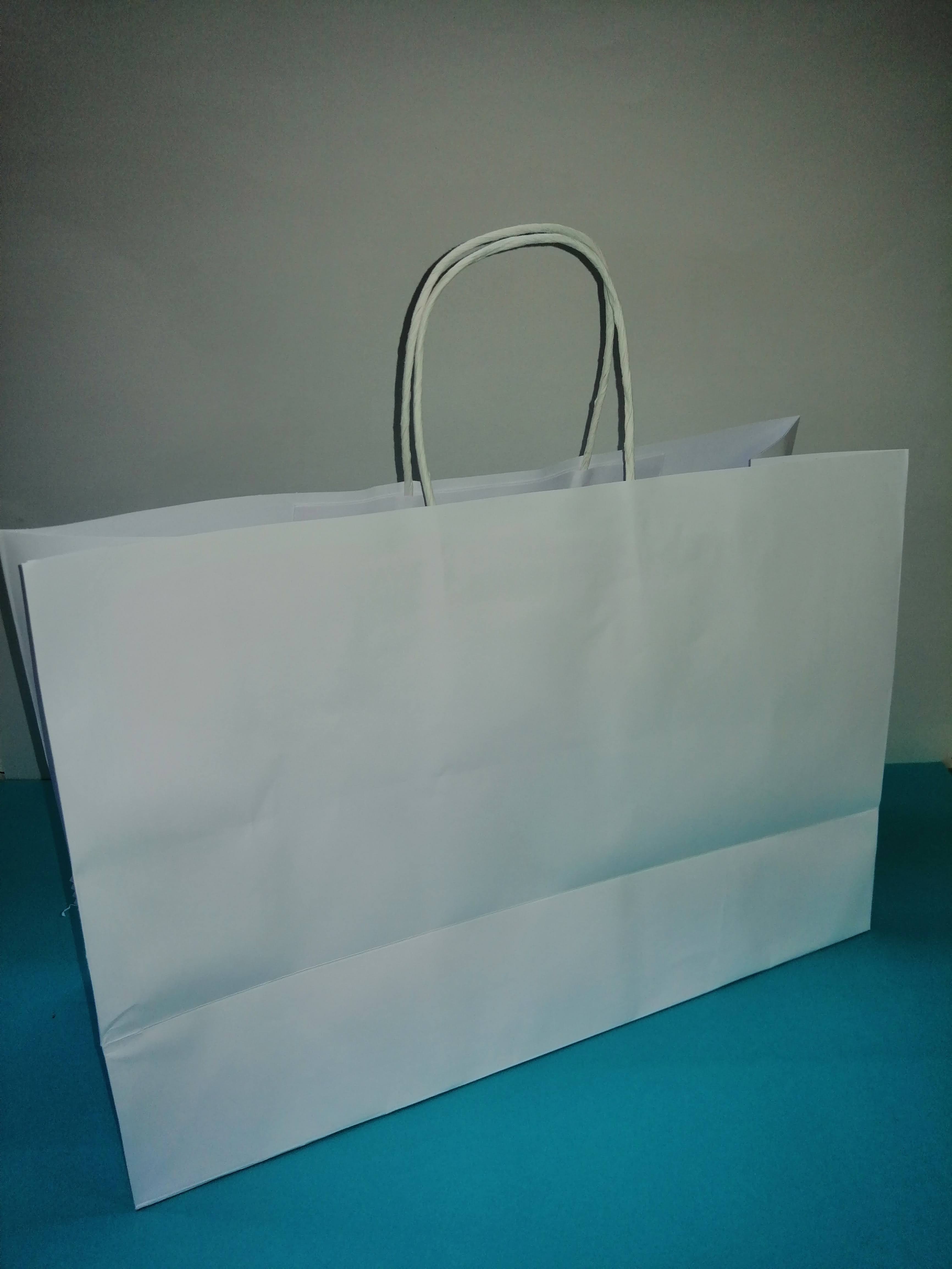 BOLSA DE PAPEL KRAFT BLANCA
MODELOS
*MEDIANA
*GRANDE BOUTIQUE