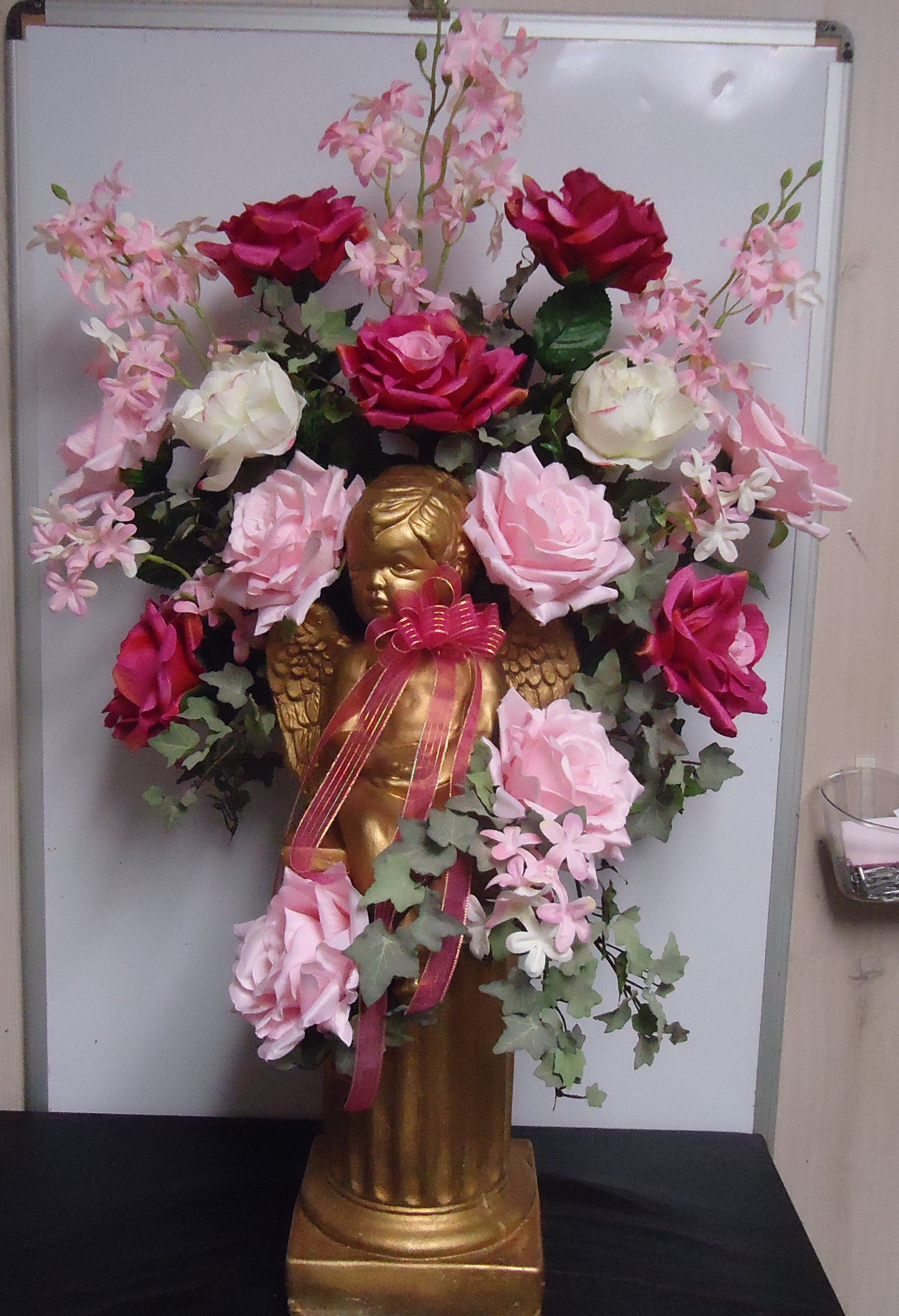 (17) &quot;Silk&quot; Angel Arrangement
(Mix Pinks)
$100.00