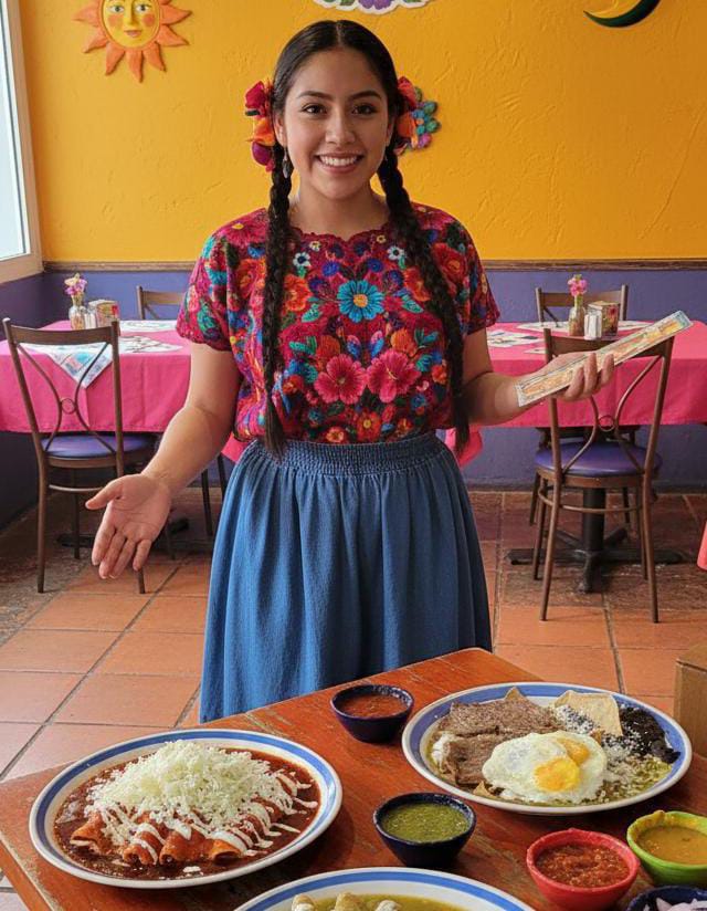 Oficina moderna con tres personas trabajando en un proyecto con laptops, y texto de 'satisfacción del cliente' al fondo.