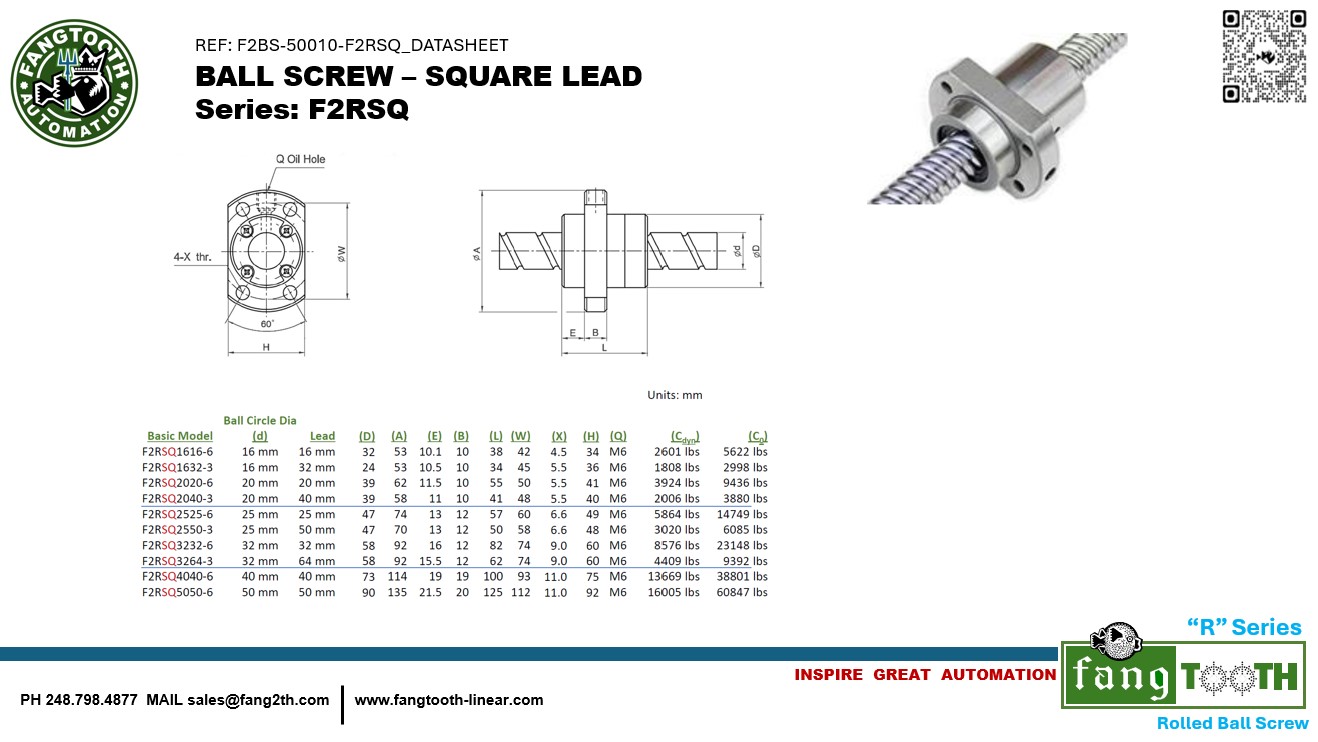 Ballscrew - F2RSQ Square Lead C7