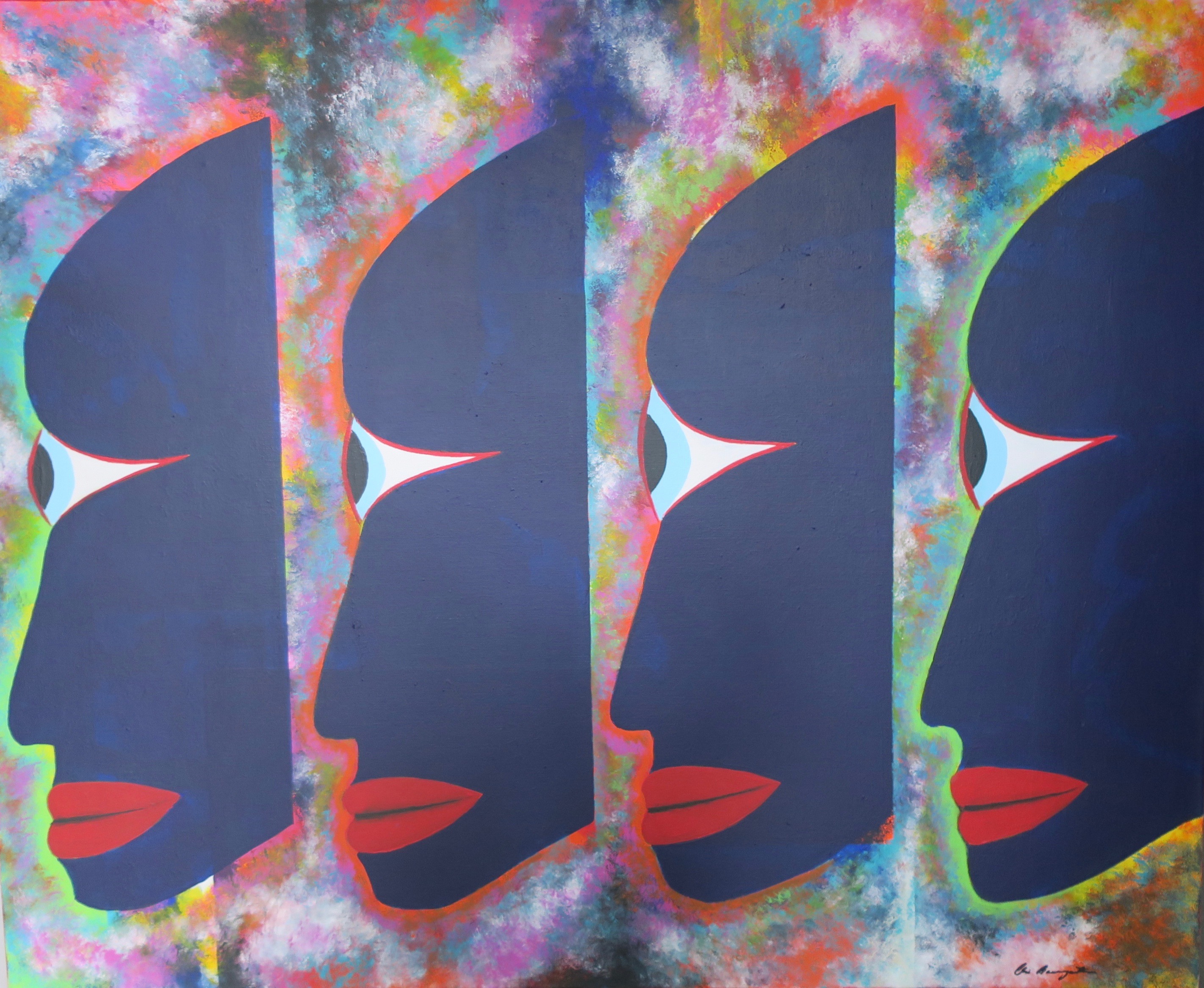 Four Masks   44 x 36