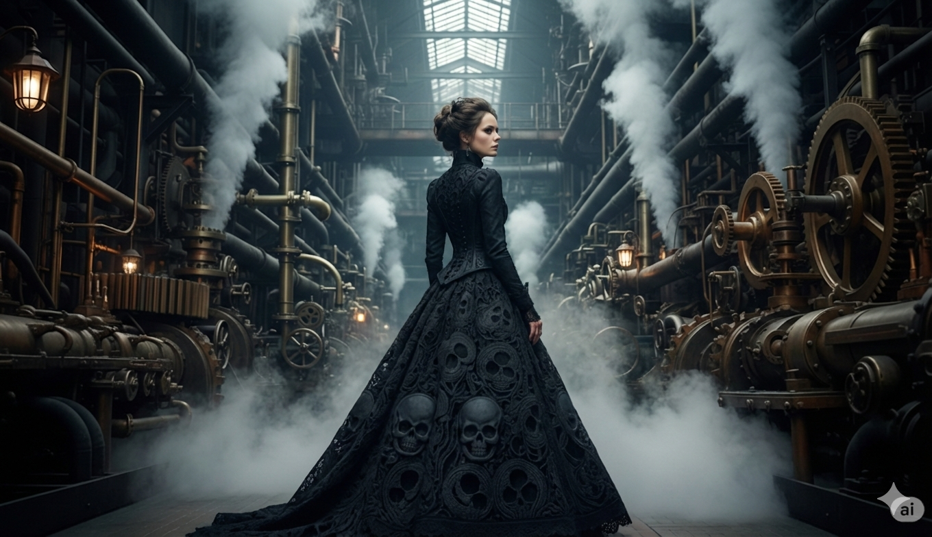 Vintage gas mask with goggles and breathing tube against dark background
