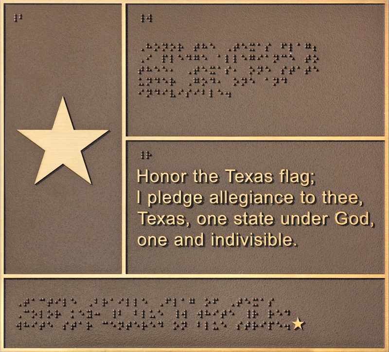 Flash Bronze Braille Flag of Texas Flash Bronze Braille Flag of Texas