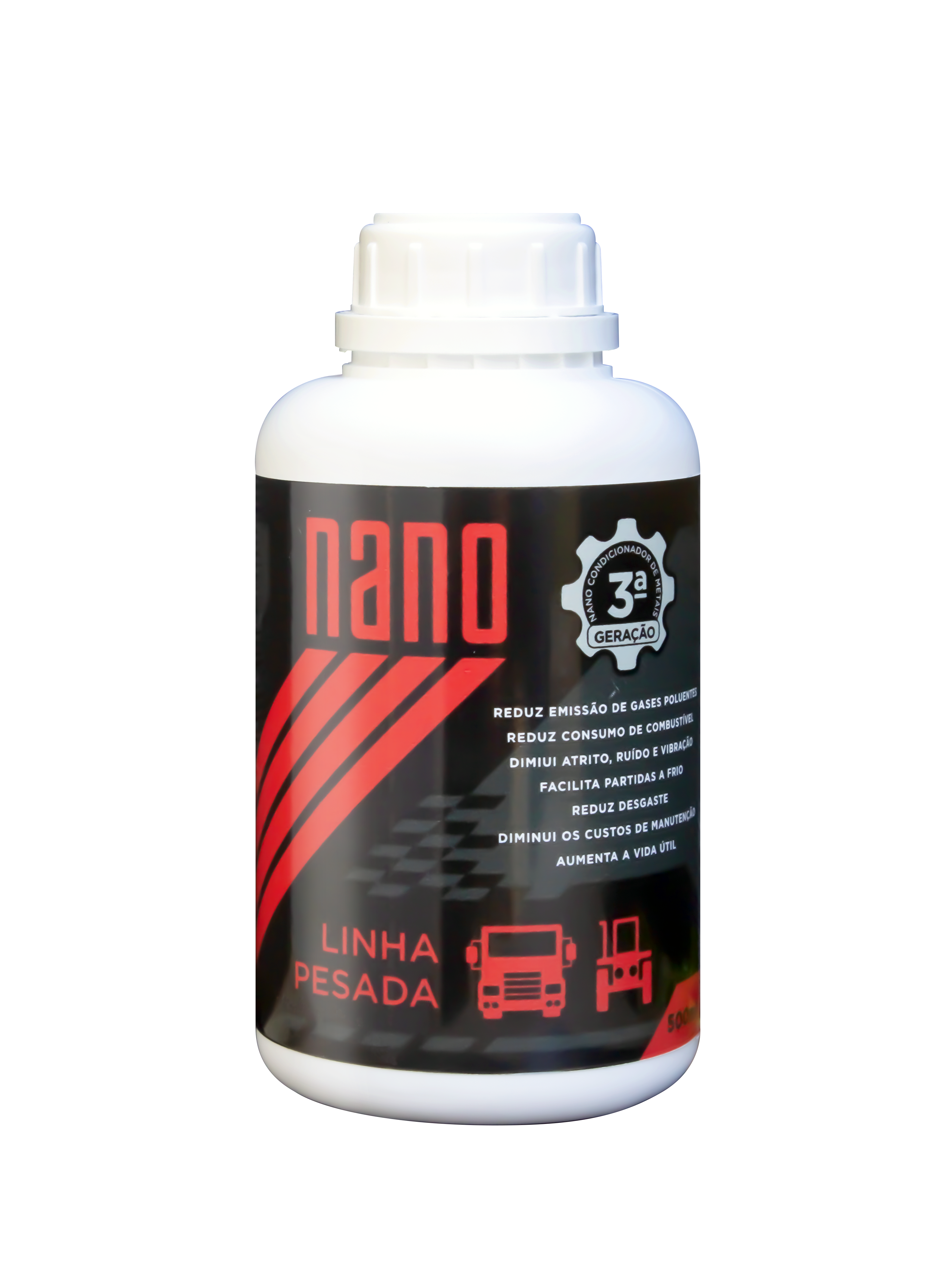 NANO PESADA: indicado para máquinas e veículos de grande porte. Previne desgastes prematuros em motores, câmbios e diferenciais. 