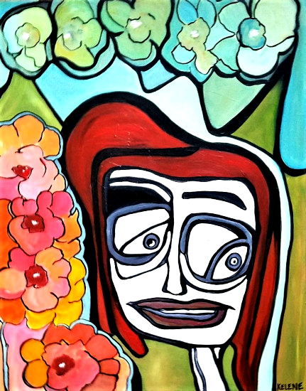 Title: It's not what it seems. 30 x 30. Acrylic on canvas. Artwork by kelenemonsterlove $250.00