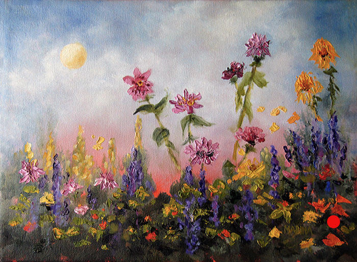 "Glowing Garden"
9 x 12 
Oil on canvas