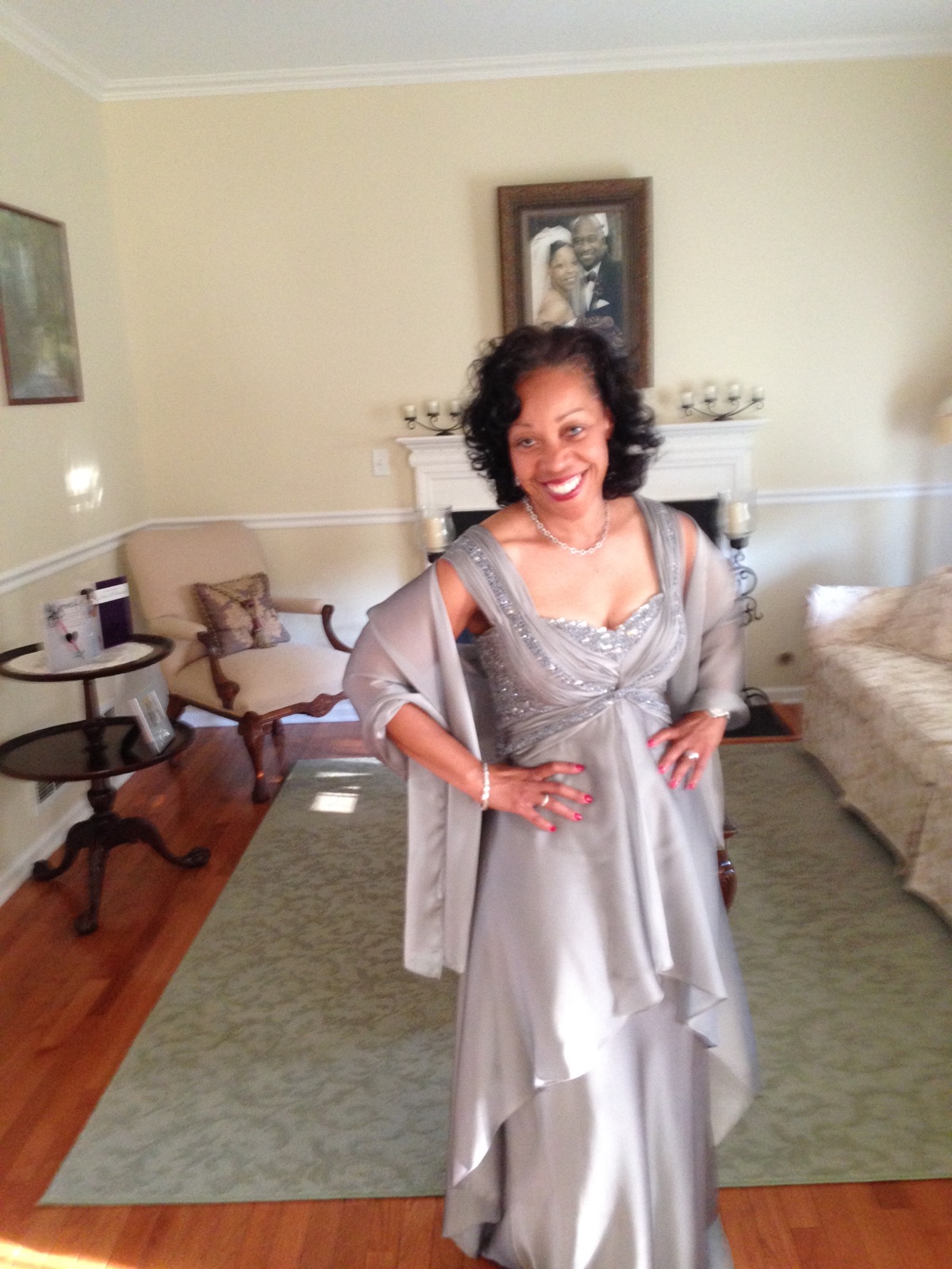 Micheline “Here are some photos of me in my beautiful gown from your shop. I felt beautiful wearing it! Thank you for your special touch and care. God bless you!”  