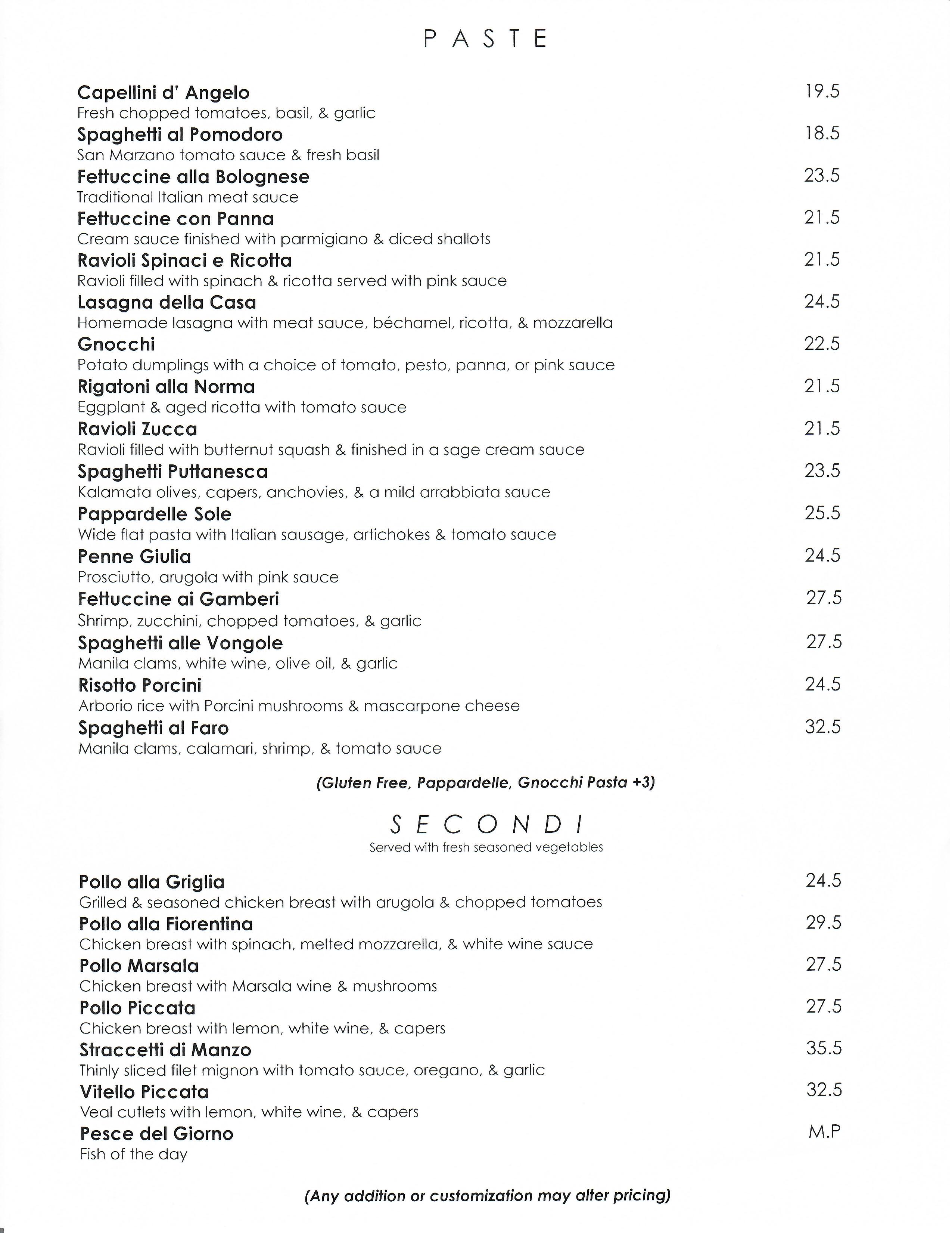 DINNER CAFE SOLE'