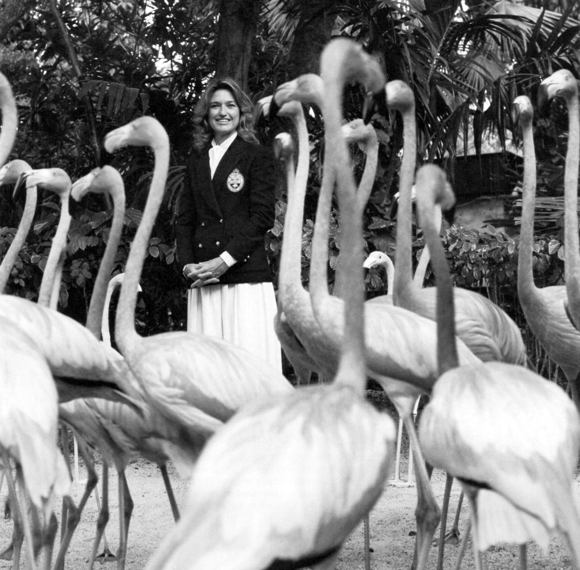 Lynn Holowesko - President of the Bahamas National Trust.  She oversees the well-being of the National Bird of the Bahamas, the flamingo - Nassau