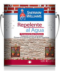 El Repelente al Agua de Sherwin Williams es un repelente para la construcción a base de materiales hidrófobos, los cuales inhiben la absorción de agua evitando la formación de manchas obscuras ocasionadas por algas y hongos.