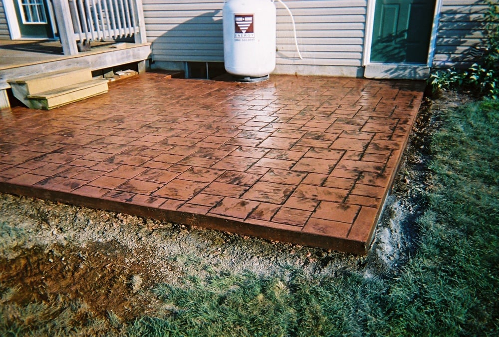 Low maintenance stamped concrete