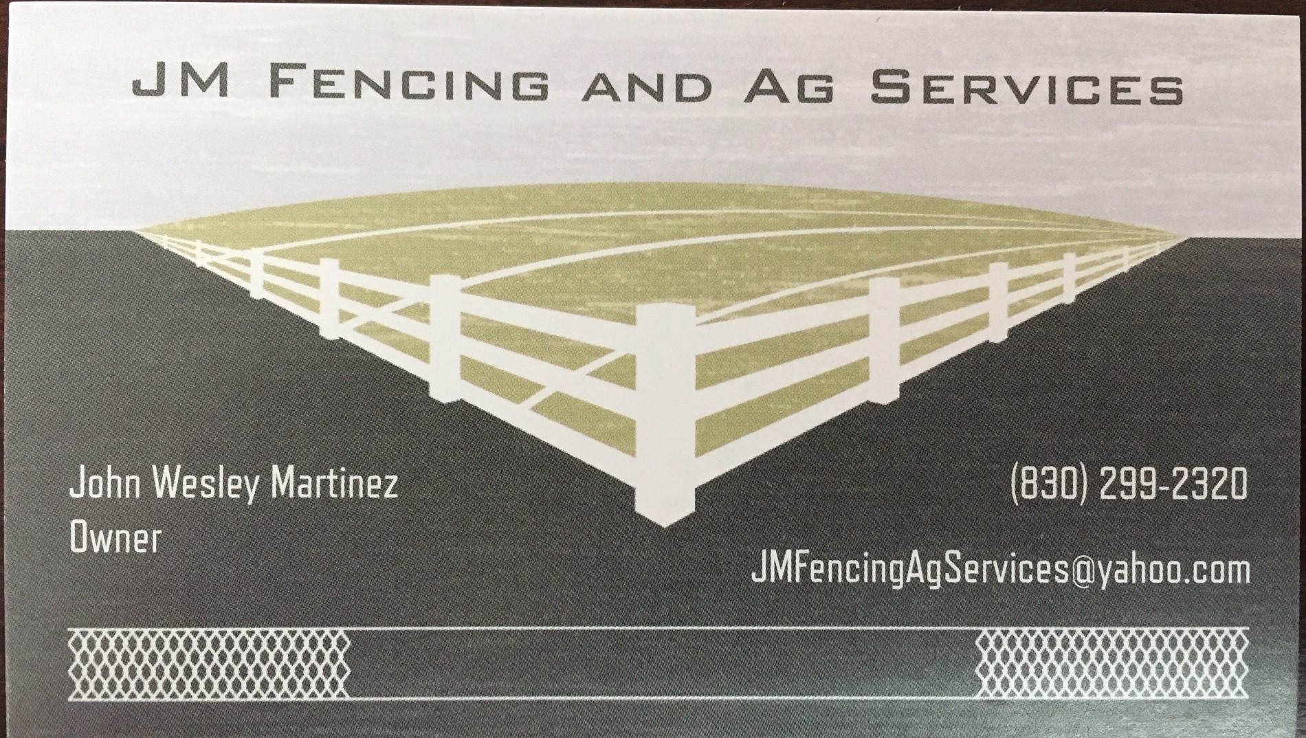 JM Fencing and Ag Services
JMFencingAgServices@yahoo.com
830 299-2320
