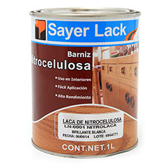 NITROLACA
ES UNA LACA DE NITROCELULOSA DE BAJA VISCOSIDAD PARA BARNIZAR
MADERAS DE USO INTERIORES,POSEE UN GRAN PODER DE PIGMENTACION,DEJANDO
PELICULAS CON GRAN TERSURA Y BELLA APARIENCIA.
COLORES: BLANCA MATE,BLANCA BRILLANTE,CHOCOLATE