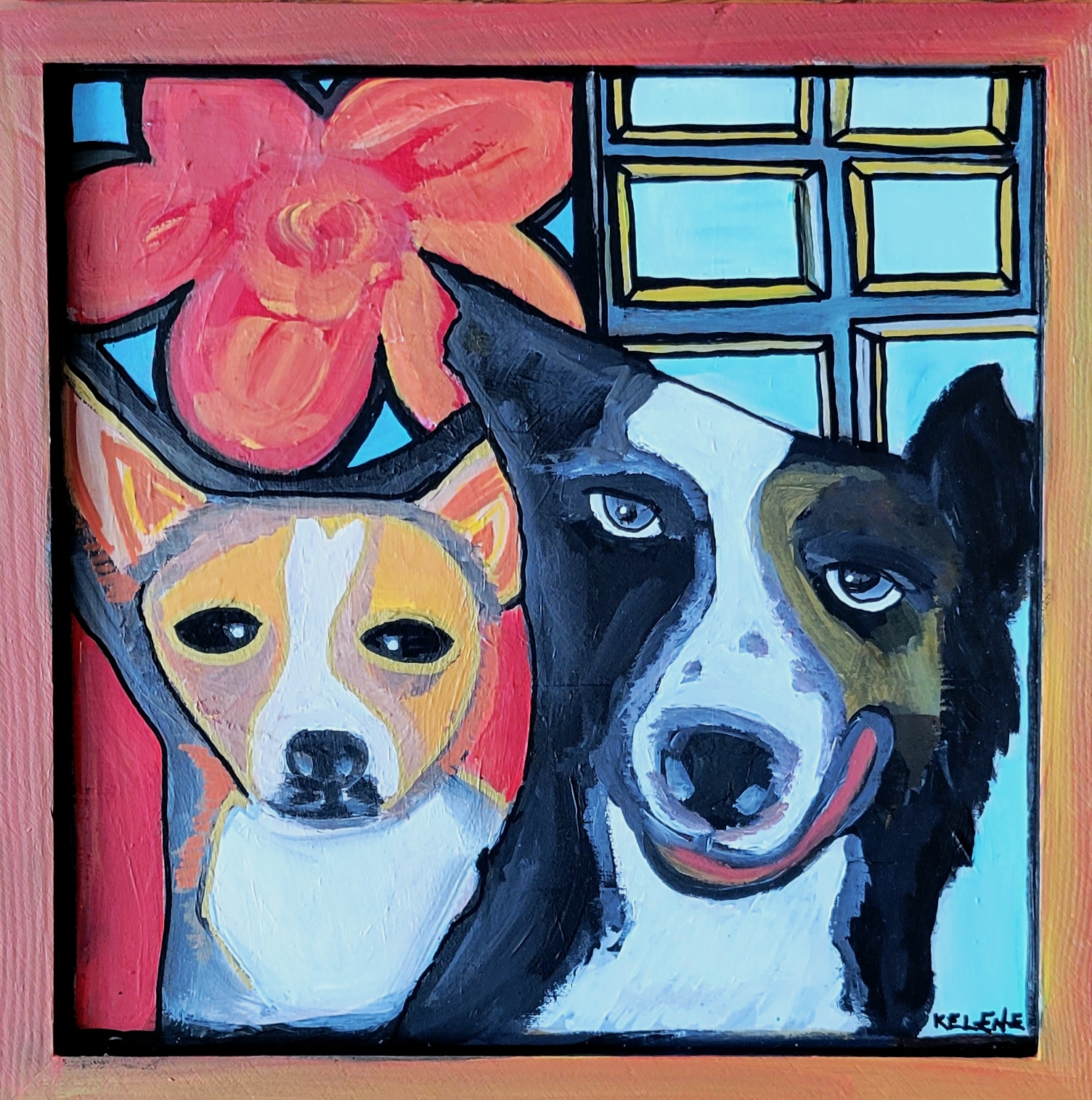 Title Friends. 11 x 11. Acrylic on wood. Artwork copyrighted.  2022 $110.00