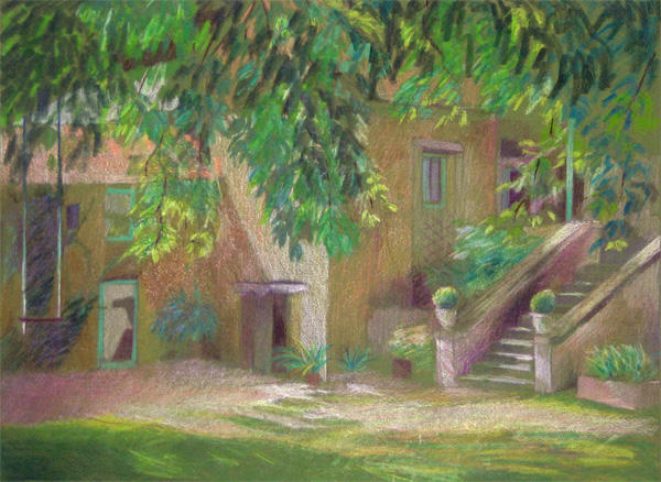 Under the chestnut tree - preliminary study (Coloured Pencil 11.75" x 16.5")