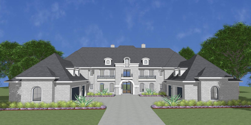 Artwork displaying a mansion
