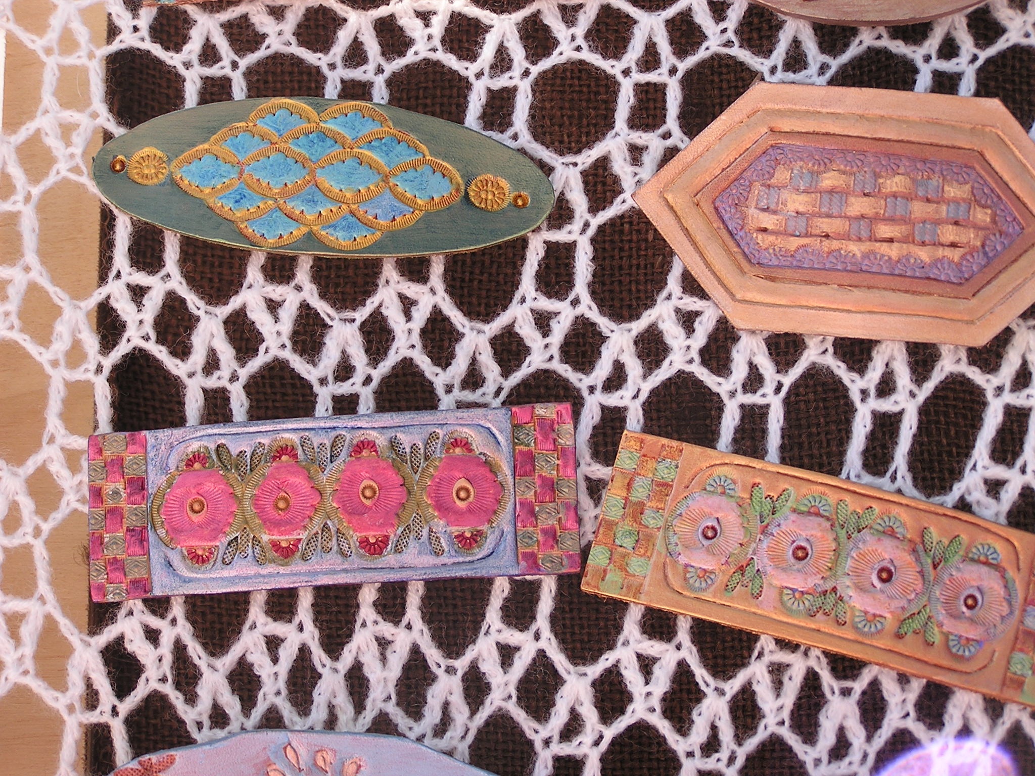 Leather Barrettes