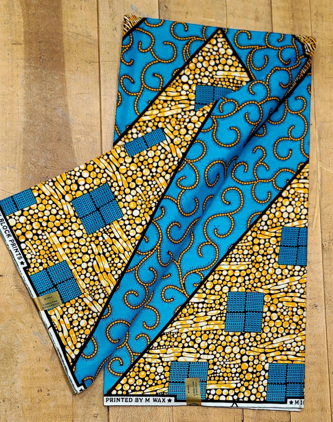 Blue and Yellow patterned fabric