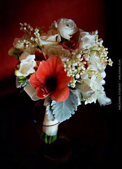 Bridal Bouquet with a pop of color