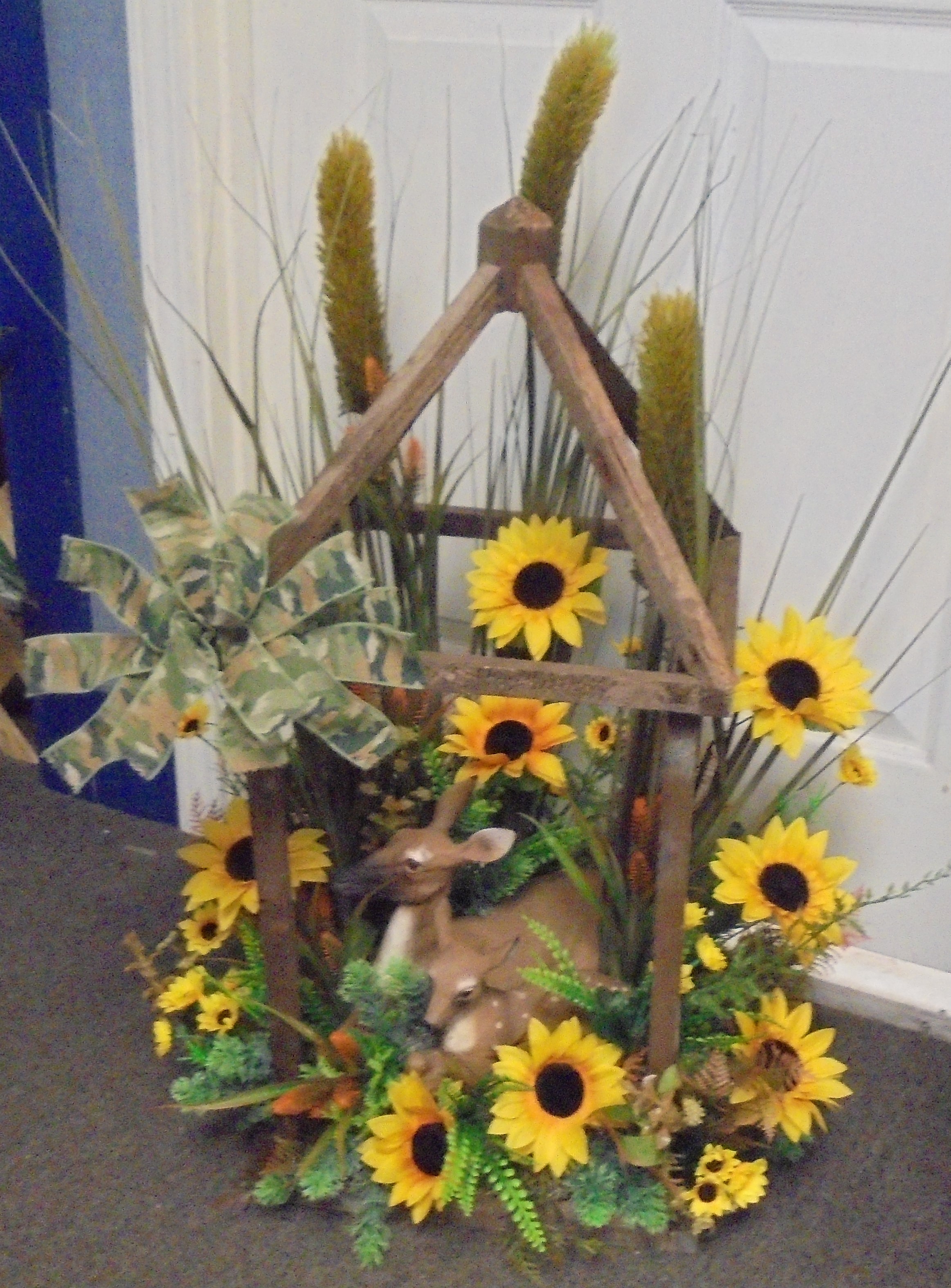 (56A) "Silk" Wooden Lantern Arrangement
W/  Deer (Doe & Fawn)
$175.00