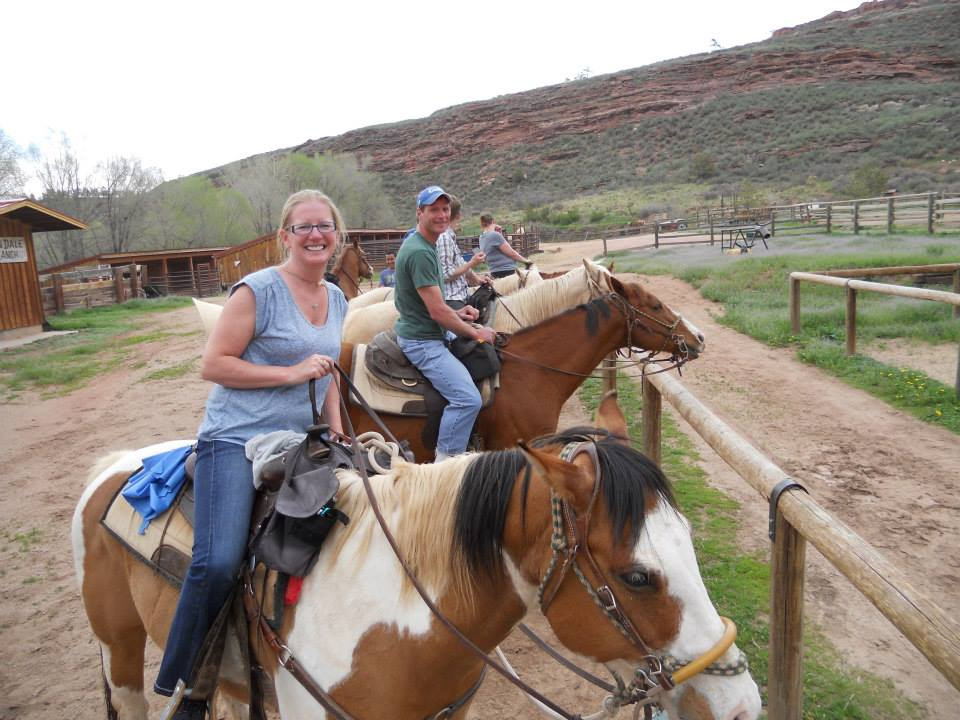 Angie and Jeff Horseback Riding