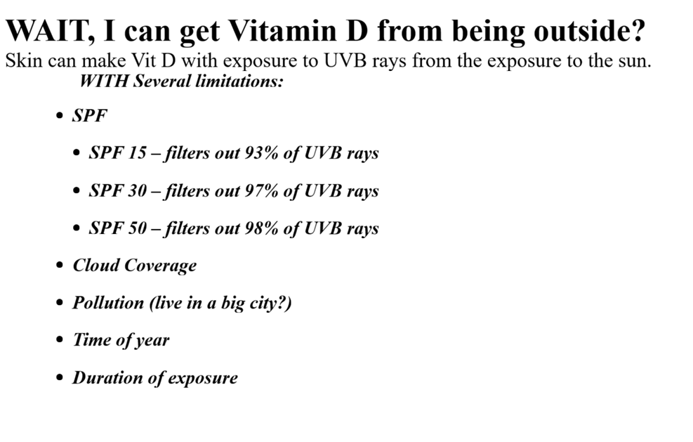 The SUNSHINE vitamin!