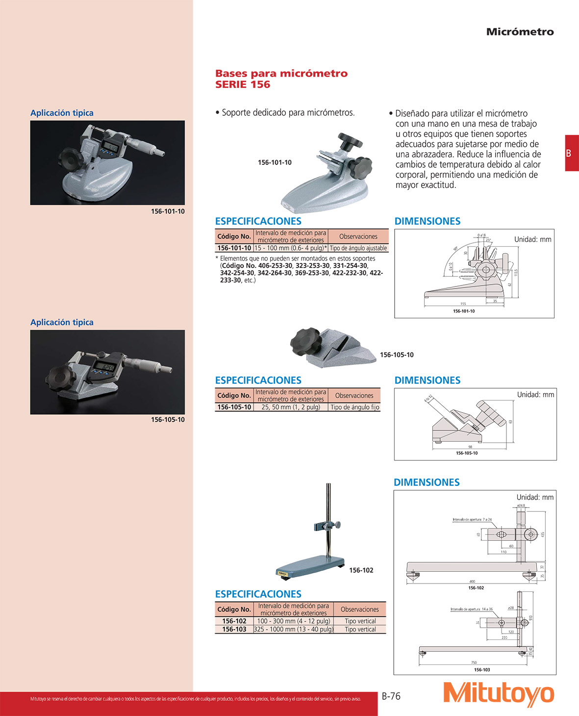 Bases para micrómetros