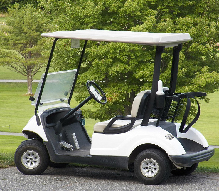 White Golf Cart