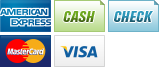 We accept American Express, Cash, Check, MasterCard and Visa.||||