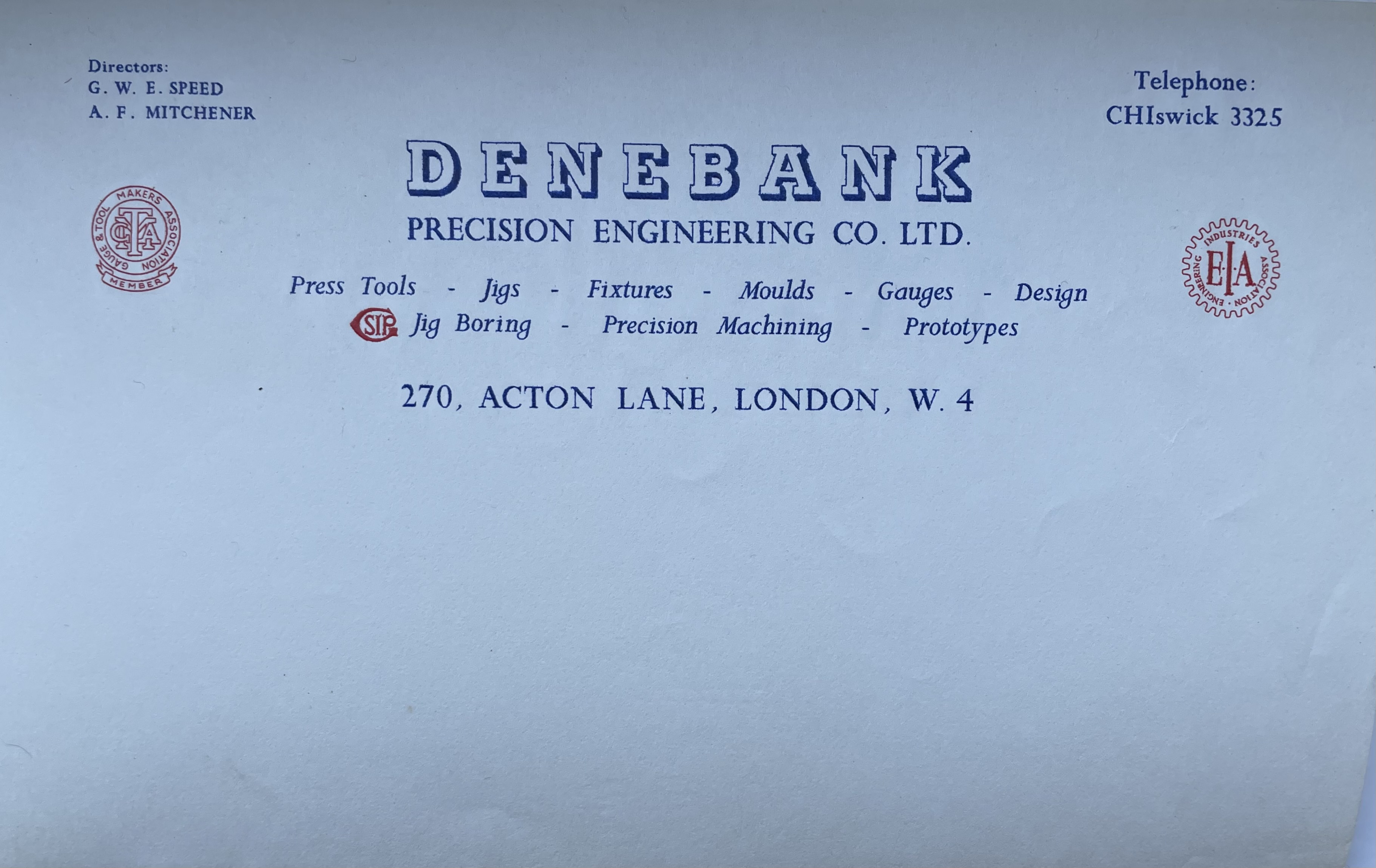 Letterhead Acton 1951 to 1963