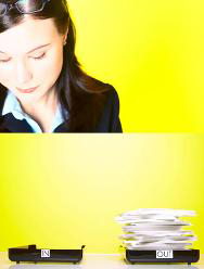  Lady and documents